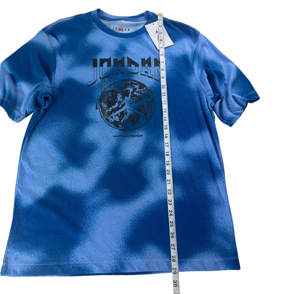Jordan Men Blue Cloud Dye Graphic T-Shirt FB7448-412 Size Small Short Sleeve NWT
